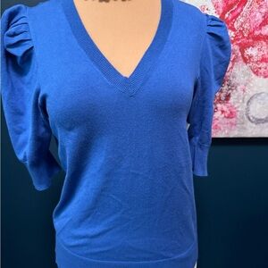 Melrose and Markey Women's Blue V-Neck Sweater S 2 for $20
